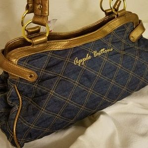 Apple Bottoms denim/gold handbag